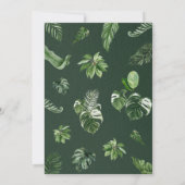 トロピカルジャングルサファリ動物の男の子ベビーシャワー 招待状 (裏面)