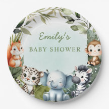 トロピカルジャングルサファリ動物グリーンbaby shower
