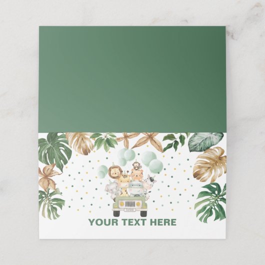 トロピカルジャングルサファリ動物フードラベルプレイス プレイスカード (外部開封)