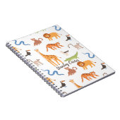 トロピカルジャングルサファリ野生動物パターン ノートブック (右側)