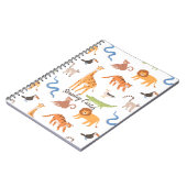 トロピカルジャングルサファリ野生動物パターン ノートブック (左側)