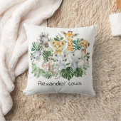 トロピカルジャングルサファリ野生動物緑ベビー クッション (ブランケット)