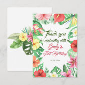 トロピカルジャングルサファリ ファーストバースデー サンキューカード (正面/裏面)
