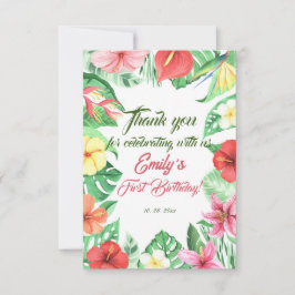 トロピカルジャングルサファリ ファーストバースデー サンキューカード