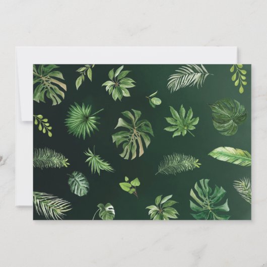 トロピカルジャングルワイルドサファリアニマルボーイベビーシャワー 招待状 (裏面)