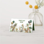 トロピカルジャングルワイルドサファリパーティー動物誕生日 プレイスカード (正面)