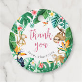 トロピカルジャングル動物子供の誕生日ありがとう フェイバータグ (正面)