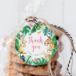 トロピカルジャングル動物子供の誕生日ありがとう フェイバータグ