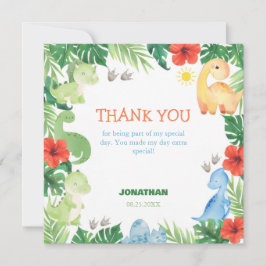 トロピカルジャングル恐竜の誕生日 サンキューカード