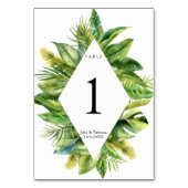 トロピカルジャングル結婚のテーブル番号カード テーブルナンバー (裏面)