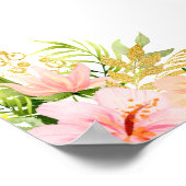 トロピカルジャングル結婚フローラの歓迎サイン ポスター (角)