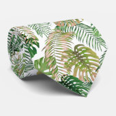 トロピカルジャングル葉デザインネクタイ ネクタイ (ロール)