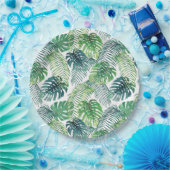 トロピカルジャングル葉デザイン ペーパープレート (パーティー)