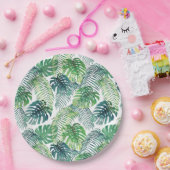トロピカルジャングル葉デザイン ペーパープレート (パーティー)