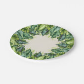 トロピカルジャングル葉植物生誕生誕祭パーティー ペーパープレート (アングル)