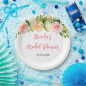 トロピカルジャングル フラワーブライダルシャワー ペーパープレート (パーティー)