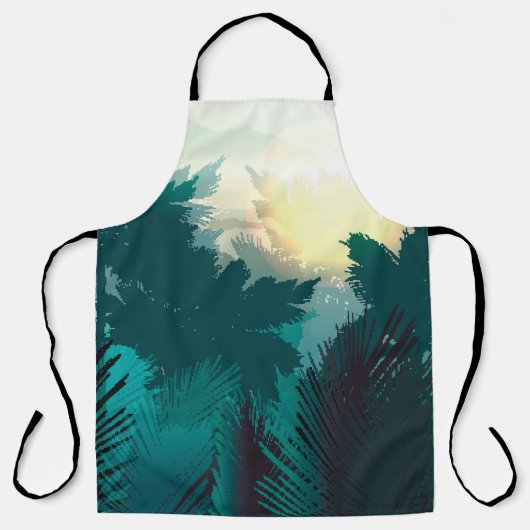 トロピカルジャングル:ヴィンテージ朝の風景。 エプロン (正面)