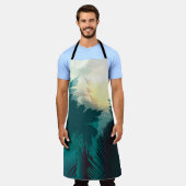 トロピカルジャングル:ヴィンテージ朝の風景。 エプロン (着用した状態)
