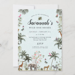 トロピカルジャングル 動物 | ワイルドガール 誕生日 招待状