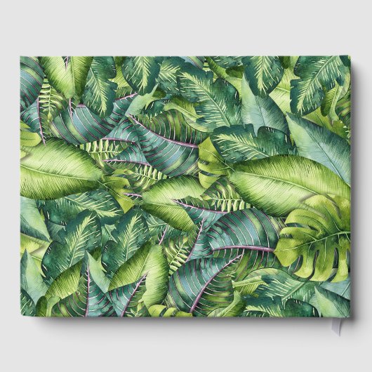 トロピカルジャング葉ングロングボタニカル結婚ズ ゲストブック (裏面)