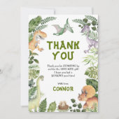トロピカルジュラシック恐竜ボーイバースデーパーティー サンキューカード (正面)