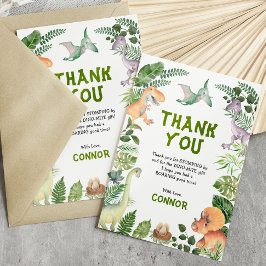 トロピカルジュラシック恐竜ボーイバースデーパーティー サンキューカード