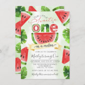 トロピカルスイカ1歳の誕生日パーティの招待状 招待状 (正面/裏面)
