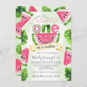 トロピカルスイカ1st誕生日パーティの招待状 招待状 (正面/裏面)