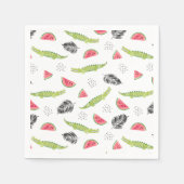 トロピカルスイカ&クロコダイルパターン スタンダードカクテルナプキン (正面)