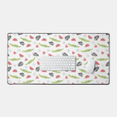 トロピカルスイカ&クロコダイルパターン デスクマット (キーボード&マウス)