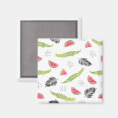 トロピカルスイカ&クロコダイルパターン マグネット (正面/裏面)