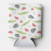 トロピカルスイカ&クロコダイルパターン 缶クーラー (正面)