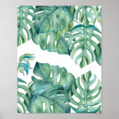 トロピカルスイスチーズプラントウォーターカラーアート ポスター (正面)