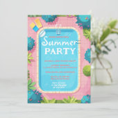 トロピカルスイミングプールパーティーおもしろい夏 招待状 (スタンド正面)