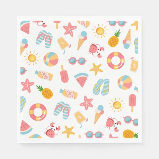 トロピカルスイミングプールパーティー スタンダードランチョンナプキン (正面)