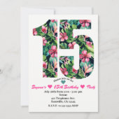 トロピカルスイート15 15th誕生日パーティーへの招待 招待状 (正面)