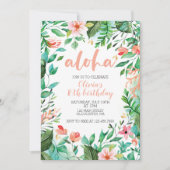 トロピカルスイート16アロハルアウ(ハワイ式宴会)誕生日 招待状 (正面)