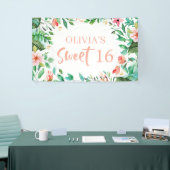 トロピカルスイート16アロハルアウ（ハワイ式宴会）誕生日 横断幕 (トレードショー)