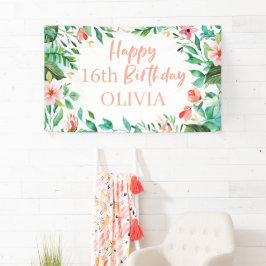 トロピカルスイート16アロハルアウ（ハワイ式宴会）誕生日 横断幕