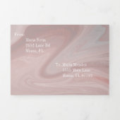 トロピカルスイート16液大理石 | アゲート赤面ピンク 三つ折り招待状 (カバー)