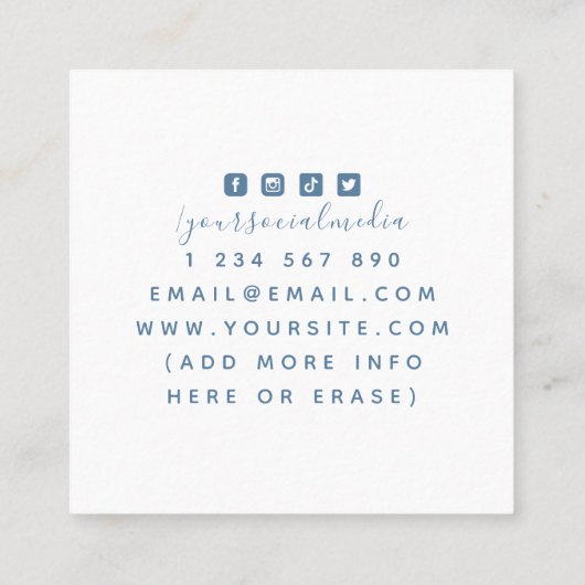 トロピカルスクエアフレームスキンケア美学美しい スクエア名刺 (裏面)