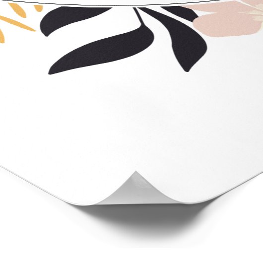 トロピカルスタイリッシュブライダルシャワーウェルカムサイン ポスター (角)