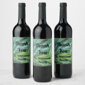 トロピカルストライプのの葉評価に感謝 ワインラベル (ボトル)