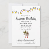 トロピカルストリングライツパームツリーズバースデーパーティー 招待状 (正面)