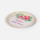 トロピカルストリングライトフローラブライダルシャワー ペーパープレート (アングル)