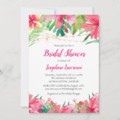 トロピカルストリングライトフローラブライダルシャワー 招待状 (正面)