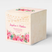 トロピカルストリングライトフローラ水色結婚の フェイバーボックス (正面サイド)