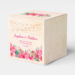 トロピカルストリングライトフローラ水色結婚の フェイバーボックス