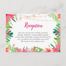 トロピカルストリングライト結婚フローラの囲い エンクロージャーカード