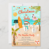 トロピカルスノーマン フローター パーム クリスマス・イン・ジュライ 招待状 (正面)